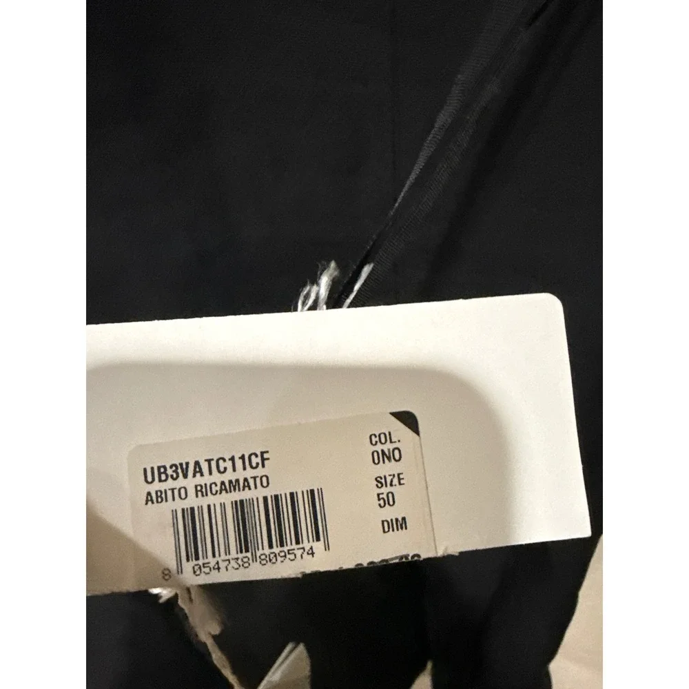 Valentino Black Embellished‎ Short Crepe Couture Dress Size 14